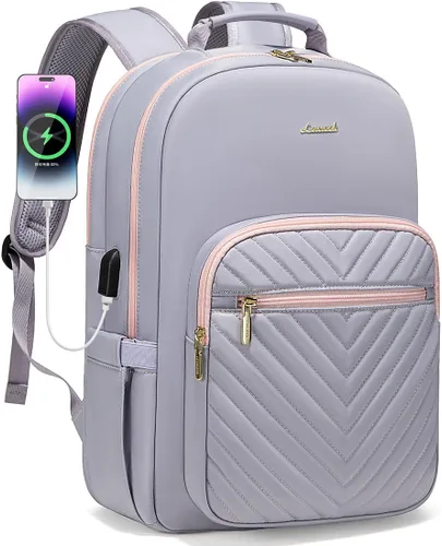 LOVEVOOK - Mochila para laptop de 15.6 pulgadas para mujer, linda mochila de viaje con asa superior, mochila profesional para computadora, mochila