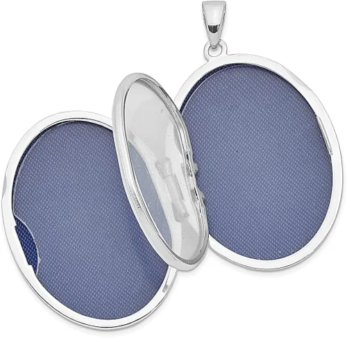 Miniatura 3 de Collar de plata de ley 925 con borde de desplazamiento de 1299in ovalado con 4 fotos para la familia cadena con dije de medallón que sostiene fotos