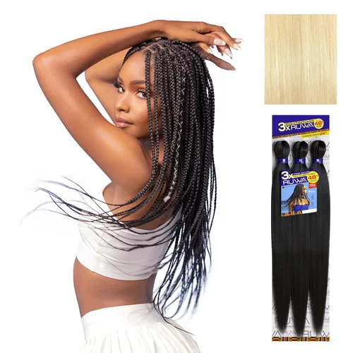 Miniatura 14 de Sensationnel Ruwa - Cabello trenzado preestirado, 3 x 48 pulgadas, repelente al agua, kanekalon, de secado rápido, sintético, sin picazón
