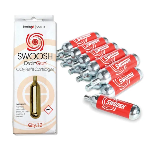 Miniatura 2 de Diversitech GGC-12 Swoosh - Cartuchos de pistola de CO2, paquete de 12, color plateado