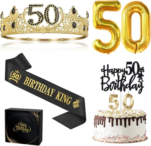 Regalos de cumpleaños de 50 años para hombres, decoraciones de cumpleaños de 50 años para hombres, suministros de decoración de fiesta que incluyen