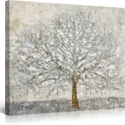 Miniatura 28 de Startonight Lienzo decorativo abstracto para pared, pintura del árbol de la vida amarillo, impresión grande estirada, moderna para dormitorio o sala