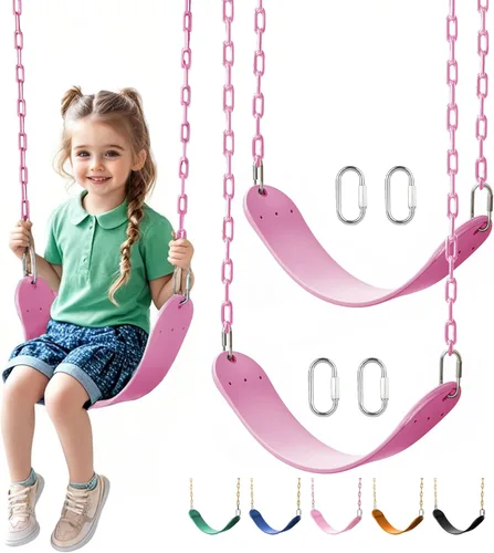 Miniatura 9 de Asiento de columpio resistente, cadenas de 66" resistentes a la oxidación con sección recubierta de PPC de 30", accesorio de repuesto