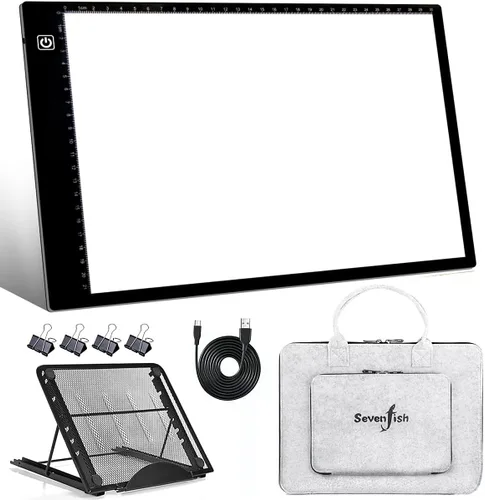 Miniatura 8 de SevenFish Accesorios de pintura de diamantes, almohadilla de luz A4, tablero de luz mejorado, alto brillo, sin puntos negros, caja de luz de arte