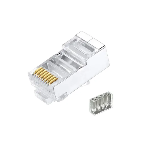 Miniatura 9 de 50 conectores RJ45 Cat6, conectores RJ45 C6, conectores RJ45 blindados de metal Cat6, conectores de enchufe de red modular FTP 8P8C