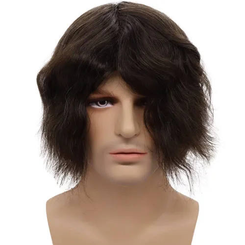 Miniatura 3 de Tupé de cabello humano europeo para hombres, suave, completo, sistema de reemplazo de cabello de encaje suizo, 10 x 8 pulgadas, lacio, #4, color #4