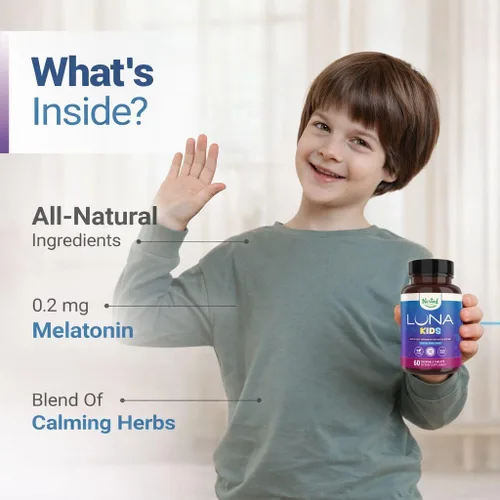 Miniatura 3 de Suplemento de ayuda natural para dormir Luna Kids (60 tabletas), N.° 2, para niños mayores de 4 años y adultos delicados, píldoras para dormir