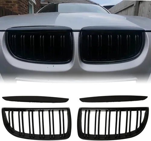 Miniatura 24 de Parrilla E90 – Rejilla negra de riñón individual compatible con BMW serie 3 E90 2009-2011 323i 328i 328xi 335d 335i 335xi Sedan LCI, E91 328i 328xi
