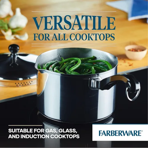 Miniatura 5 de Farberware Cacerola Clásica de Acero Inoxidable con Tapa Coladora de 3 Cuartos - Plateado
