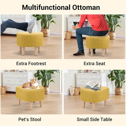 Miniatura 8 de DAZONE Silla giratoria con otomana, modernas sillas de barril de 360° para sala de estar, dormitorio, cómoda silla de lectura tapizada para bañera