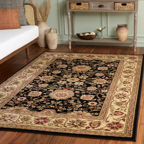 Miniatura 53 de SAFAVIEH Lyndhurst Collection - Alfombra de área de 9 x 12 pies, color marfil y rojo, diseño oriental tradicional, no desprende pelusa y de fácil