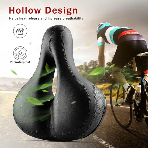 Miniatura 6 de Asiento para bicicleta con bola amortiguadora dual, alivio anatómico profesional, asiento para bicicleta de suspensión, espuma viscoelástica
