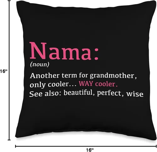 Miniatura 4 de Gifts For Nama Nama: Funny Definition Noun-Another Term Pillow, 16 x 16 pulgadas, multicolor