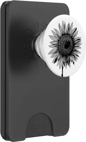 Miniatura 7 de Simple Flower - PopSockets de girasol blanco y negro intercambiable PopGrip