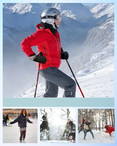 Miniatura 6 de accsa Guantes de nieve impermeables para mujer, 3M Thinsulate, cálidos y resistentes al viento, guantes de esquí para mujer