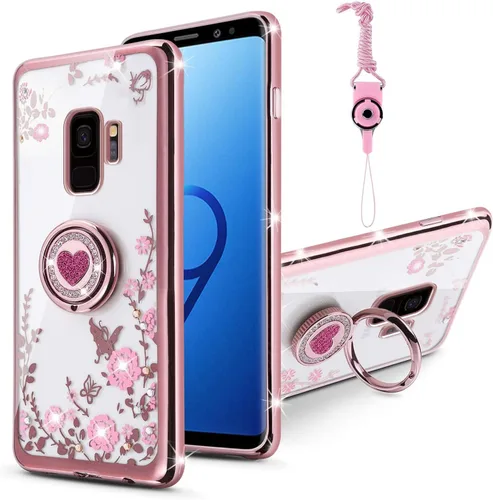 Miniatura 14 de Funda protectora para Note 10 Plus, Galaxy para mujer, con purpurina, cristal, mariposa, corazón, floral, delgada, de TPU para niñas, con soporte