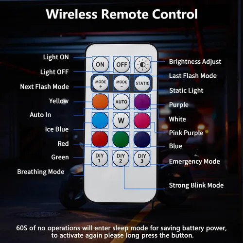 Miniatura 8 de LECART 4 luces estroboscópicas LED magnéticas con control remoto, 8 colores, inalámbricas, anticolisión, luces estroboscópicas de emergencia