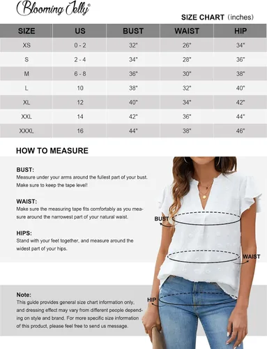 Miniatura 6 de Blooming Jelly Blusa blanca para mujer cuello en V manga con volantes camisas fluidas elegantes casuales lindas camisetas de verano