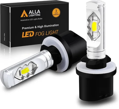 Miniatura 9 de Alla Lighting Bombillas LED antiniebla de 3800 lm 899 880, base PG13 superbrillante 884 885 887 893 H27 H32, ETI 56-SMD (amarillo dorado de 3000 K)