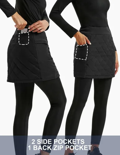Miniatura 2 de JACK SMITH Falda acolchada acolchada para mujer, con aislamiento, para nieve, senderismo, correr, golf, cremallera en ambos sentidos