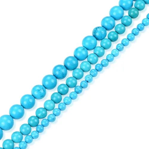 Adabele 95 cuentas redondas sueltas de color turquesa azul estabilizado natural de 0.157 in (0.16 pulgadas) para hacer joyas y manualidades GR-A4