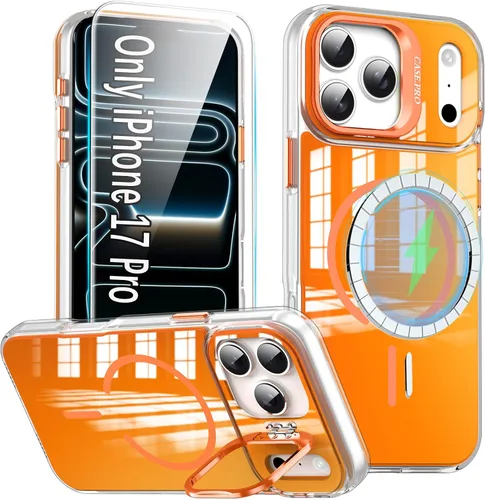 Miniatura 19 de Funda para i Phone 17 Pro Max, con función atril y protector de pantalla HD, compatible con accesorios MagSafe, funda magnética para iPhone 17 Pro