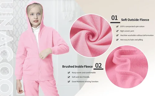 Miniatura 4 de UNACOO Sudadera con capucha y cremallera para niñas y niños pequeños con capucha y cremallera (edad 3-12 años), Multi