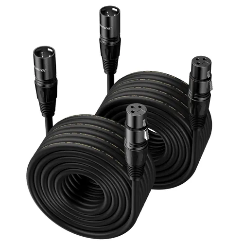 Miniatura 9 de Cable XLR de 1.5 pies, 6 unidades, cables de micrófono, cable de altavoz de micrófono equilibrado de alta calidad con cable XLR macho a hembra DMX
