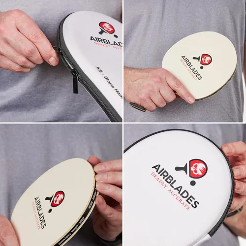 Miniatura 10 de Pala profesional de ping pong con estuche rígido de transporte Raqueta de tenis de mesa profesional Pala de tenis de mesa con mango ergonómico