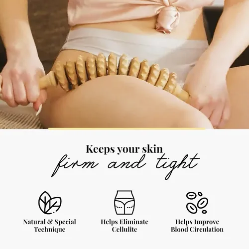 Miniatura 2 de Tuuli Maderotherapy - Rodillo de masaje de madera para eliminar hoyuelos de grasa, relajar los músculos, cuidado personal, masajeador de madera