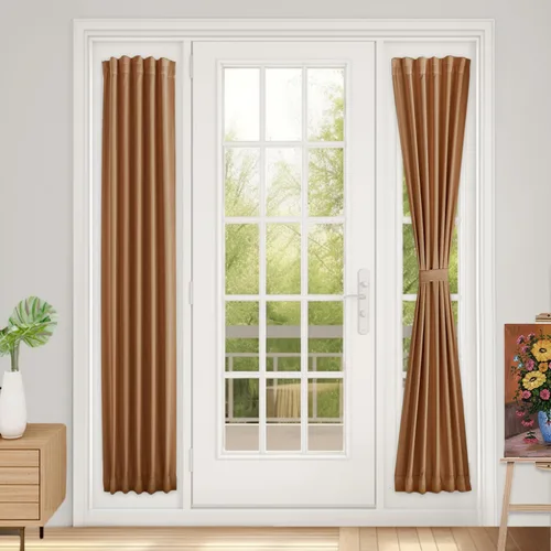 Miniatura 87 de Vatge - Cortinas autoadhesivas para puerta francesa, tratamiento de ventana con filtro de luz sin varillas ni perforaciones para puertas de cristal