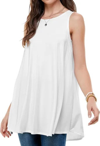 Miniatura 10 de Azules Sleeveless Tunic Tops for Women – Flowy Loose Fit Rayon Tank Tops Dressy Long Tunics for Leggings & Summer Outfits