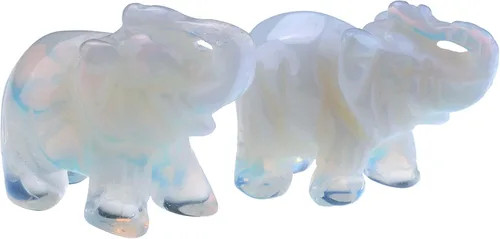 Miniatura 9 de Jovivi 2 piezas de piedras preciosas curativas talladas naturales de elefante de cristal, estatuas de 1.5 pulgadas, decoración del hogar, decoración