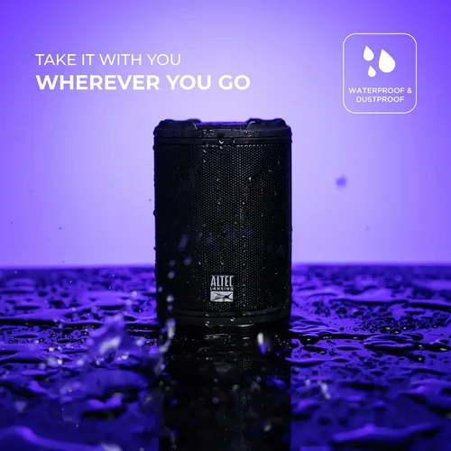 Miniatura 4 de Altec Lansing - Altavoz Bluetooth inalámbrico HydraMotion con sonido de 360 grados, impermeable IP67 portátil para exteriores, a prueba de golpes, a