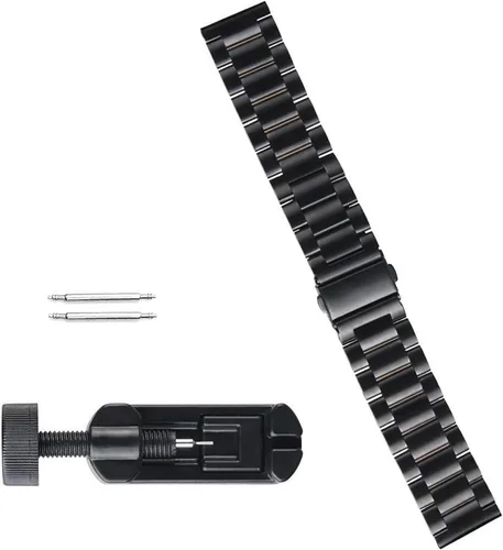 Miniatura 3 de Compatible con correas de reloj inteligente LIGE K57, correas de repuesto de metal de acero inoxidable Lamshaw compatibles con relojes inteligentes