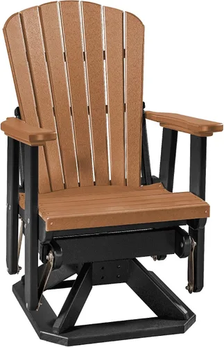 Miniatura 16 de DutchCrafters Slat Fan Back Poly Adirondack Swivel Glider Outdoor Patio Chair (Black)