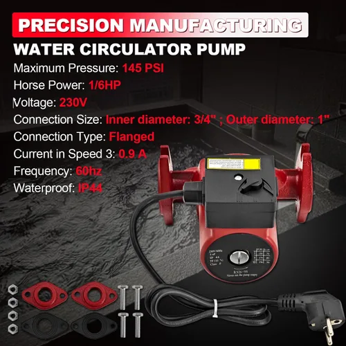 Miniatura 4 de UPS26-99SFC 230V 1/6Hp Bomba de circulación de agua caliente Bomba de circulación para calefacción radiante, calentamiento hidrónico, calefacción