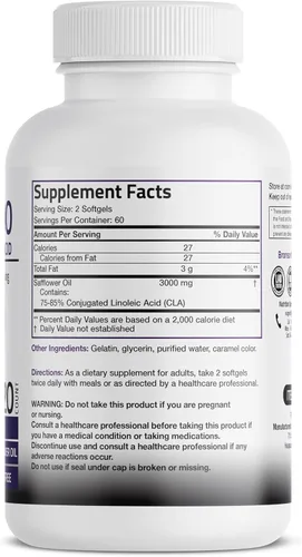 Miniatura 2 de ácido Linoleico Bronson CLA 3000,conjugado de potencia extra alta sin GMO, 1