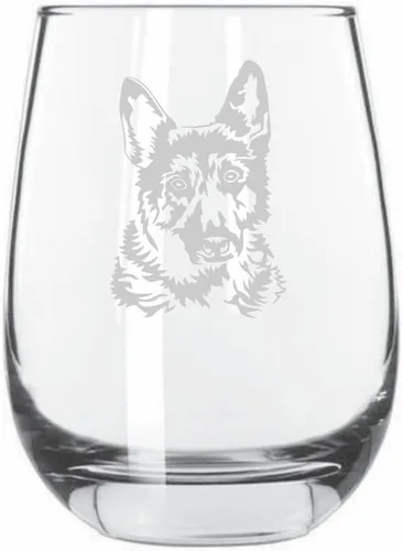 Miniatura 52 de Sakhalin Husky Dog - Copa de vino grabada personalizada de 15.25 onzas sin tallo