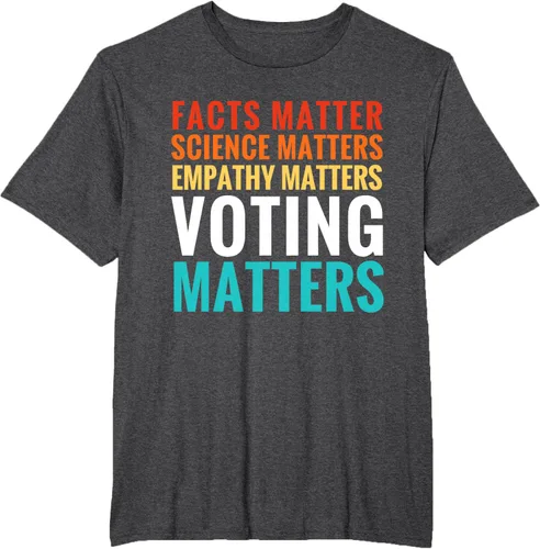 Miniatura 19 de Facts Matter Science Matters Voting Matters - Camiseta demócrata liberal, Negro, S