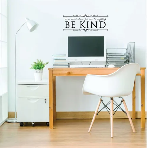 Miniatura 8 de Calcomanía de pared con cita de bondad "in A World Where You Can Be Anything Be Kind", decoración de vinilo para el hogar, escuela, oficina