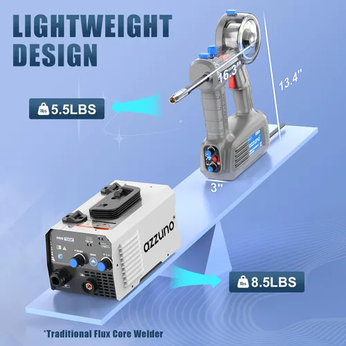 Miniatura 4 de AZZUNO Soldador MIG Portátil 100A, Máquina Soldadora de Núcleo de Flujo 110V con Antorcha MIG de 360°, Máquina Soldadora MIG Sin Gas Portátil