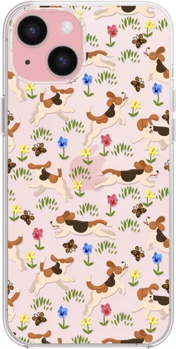 Miniatura 3 de Blingy's Funda para iPhone 15, lindo estilo perro Beagle divertido patrón de mascota diseño de animales de dibujos animados diseño transparente