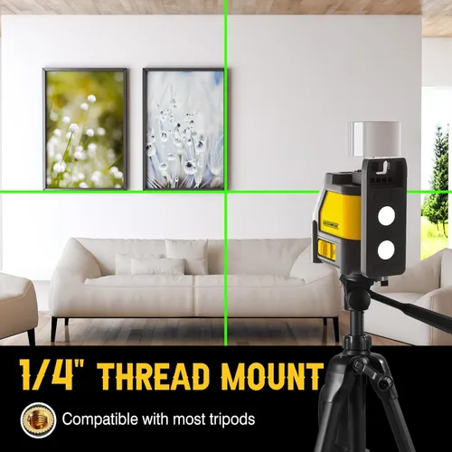 Miniatura 6 de IKOVWUK Nivel láser autonivelante, láser de línea cruzada verde para colgar fotos y construcción, soporte magnético de 180° y soporte de techo, 2
