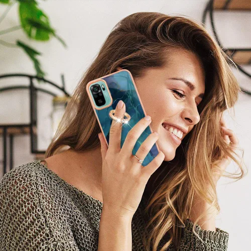 Miniatura 6 de XYX Funda compatible con Xiaomi Redmi Note 10s, TPU mármol a prueba de golpes, delgada, de cuerpo completo, funda protectora para teléfono con Verde