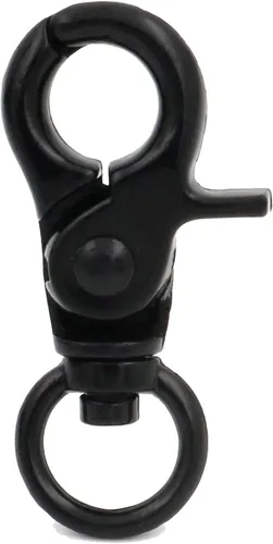 Miniatura 5 de BIKICOCO Gancho giratorio de 3/8 pulgadas, cierre de pinza de langosta, clip con resorte, extremo de anillo tórico, negro, paquete de 20 negro x 20