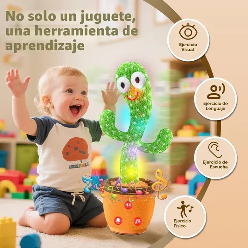 Miniatura 2 de SANJOIN Juguete de Cactus para Bebé que Habla, Baila y Canta con Volumen Ajustable, para Niña de 1 Año, Juguetes Infantiles para 0-6, 6-12 Meses