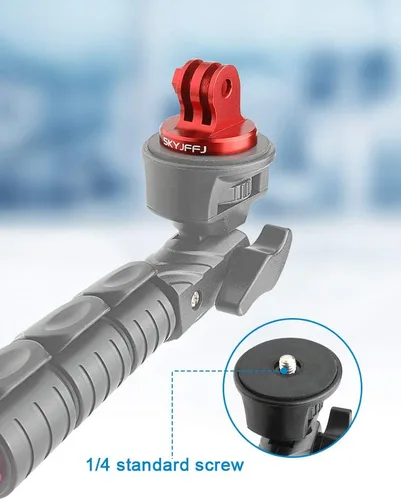 Miniatura 4 de Adaptador de trípode de aluminio - Perno - Adaptador para montaje monopie con tornillo de mariposa CNC de aluminio compatible con Gopro Hero 13 12