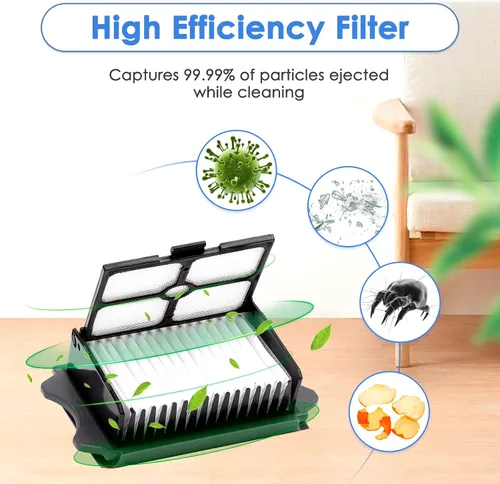 Miniatura 4 de Rodillos de cepillo de repuesto y filtros HEPA compatibles con Tineco Floor One S3/iFloor 3, aspiradora inalámbrica en seco y húmedo, kit