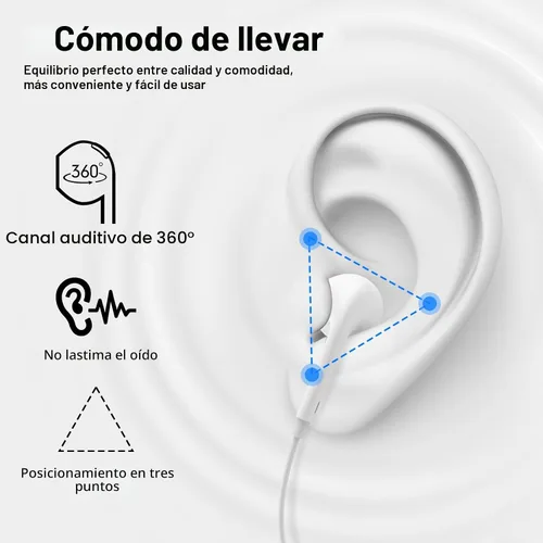 Miniatura 2 de [Certificado MFi de Apple] Auriculares con cable para iPhone con micrófono integrado y control de volumen, auriculares con reducción de ruido